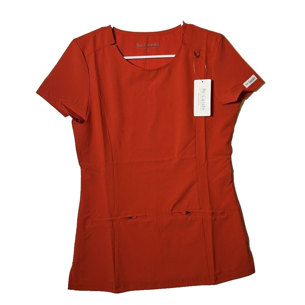 The C Scrub Collection Women's Top, Size XS, New with Tags,Coral,Cute,Comfy-201